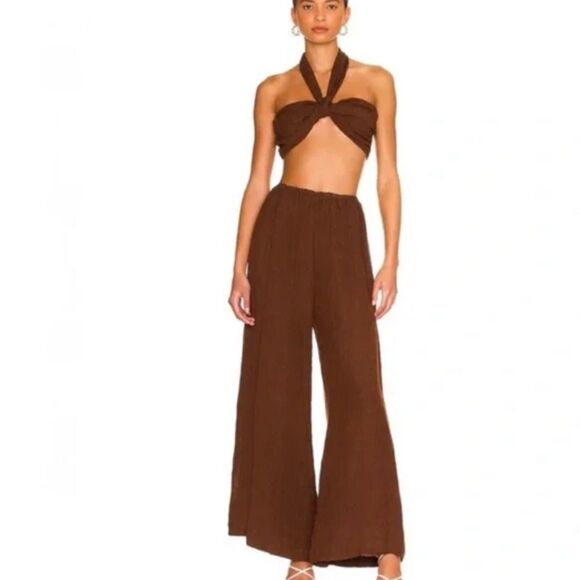 Faithful the Brand - Brown Pants and Cropped Top Set - Size Medium - BRAND NEW - Picture 1 of 7